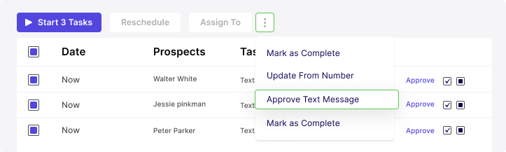 Approve feature before sending