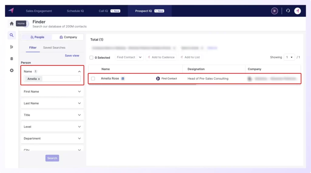 Find your prospect's contact details in ProspectIQ