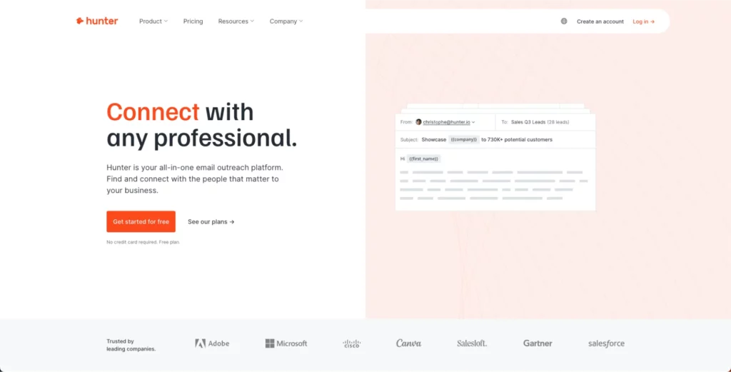 Hunter- Email outreach platform