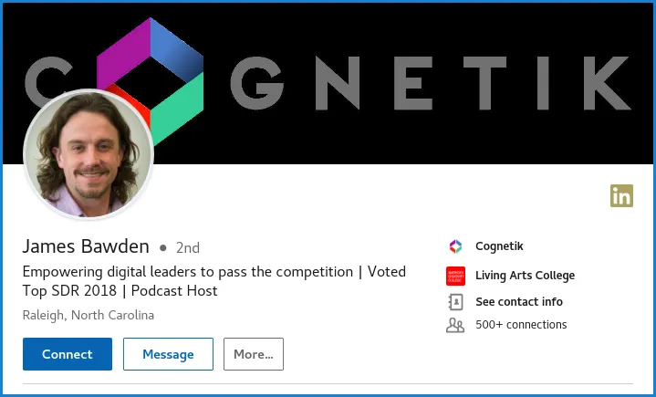 linkedin profile with a good profile picture