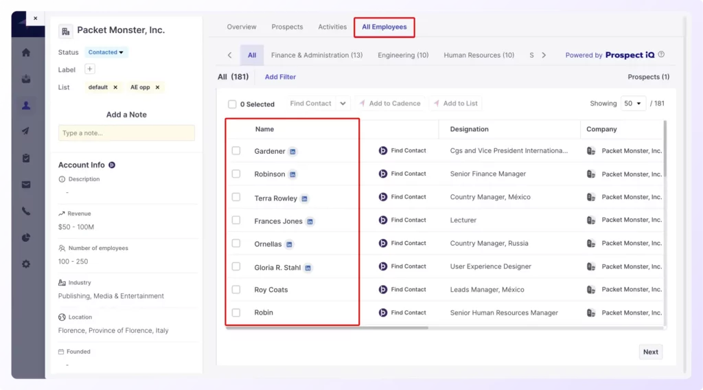 Locate your prospect using klenty