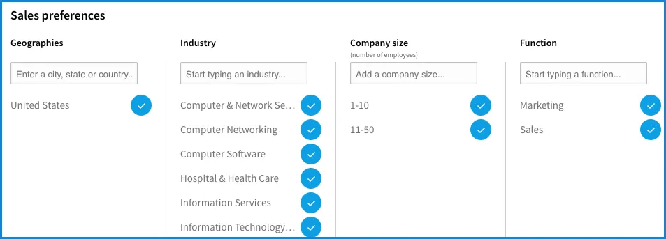sales preferences linkedIn sales navigator linkedIn for b2b sales